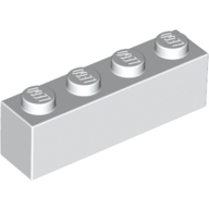 Lego kostka (kostička) 1x4, bílá (301001)